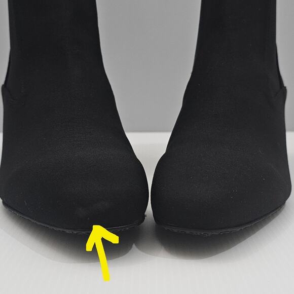 Donald Pliner Gaige Ankle Boot Womens 8.5 Black Crepe Block Heel Minimalist - Picture 7 of 14